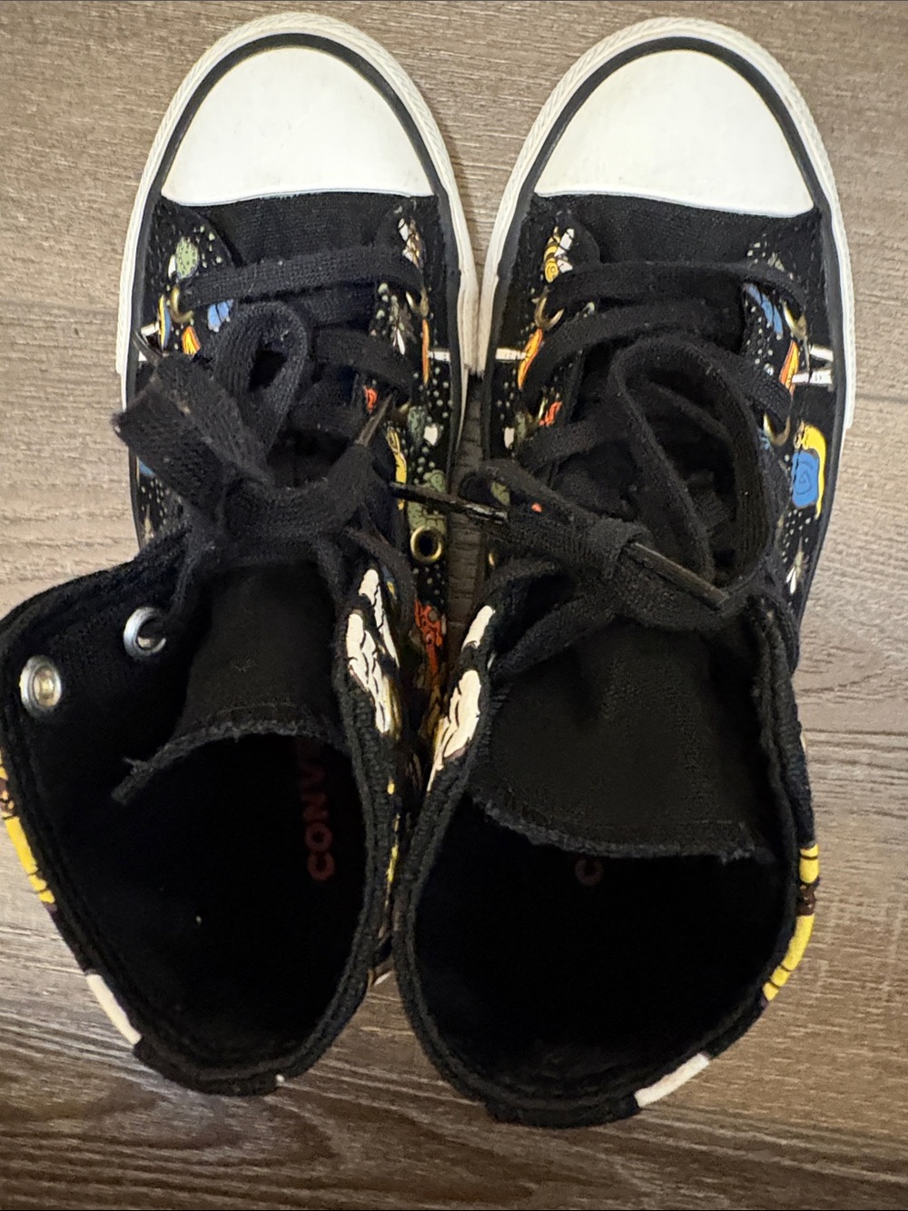 Converse Kids Black High-Top Sneakers with Multicolor Character Accents